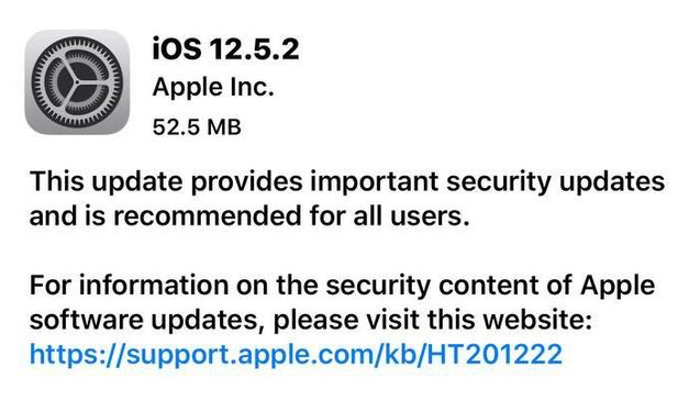 铜仁苹果手机维修分享iOS12.5.2发布，建议所有老苹果用户安装 